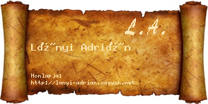 Lányi Adrián névjegykártya